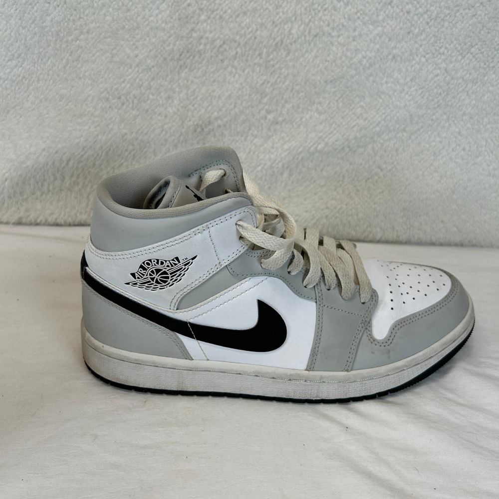 Nike Air Jordan 1 Mid Womens 8.5 Grey Fog Black White BQ6472-015 Sneakers - Picture 7 of 16